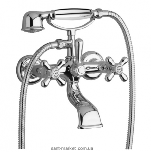 Змішувач двохвентильний для ванни з душем Bugnatese колекція Old'800 хром OLDCR001