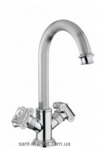 Смеситель для раковины двухвентильный высокий со Сваровски Bugnatese Olympia хром DAFCR8434K