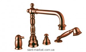 Змішувач одинважільний на борт ванни з душем Bugnatese колекція Denver бронза DENBR6455