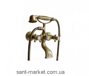 Смеситель двухвентильный для ванны с душем Bugnatese коллекция Old'800 бронза OLDBR002