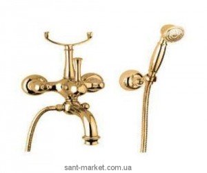 Змішувач одинважільний для ванни з душем Bugnatese колекція Denver золото DENDO6402
