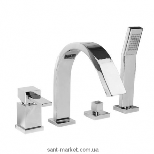 Смеситель однорычажный на борт ванны с душем Bugnatese коллекция Inside хром INSCR9255