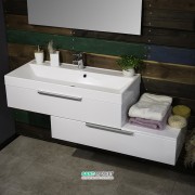 Тумба підвісна Буль-Буль Tristan 1400х445х478 із раковиною Signe білий Tristan 1000 L 11210012210