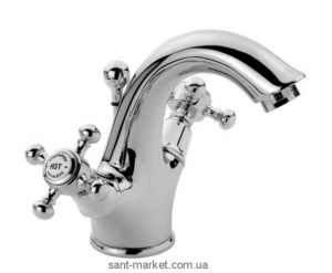 Смеситель для раковины двухвентильный с донным клапаном Bugnatese коллекция Lady хром LADCR934