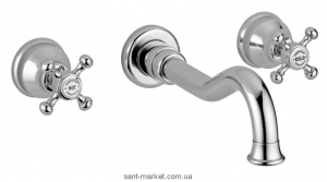 Змішувач для раковини двухвентильний настінний прихований Bugnatese колекція Lady хром LADCR969