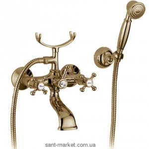 Смеситель двухвентильный для ванны с душем Bugnatese коллекция Lady бронза LADBR902