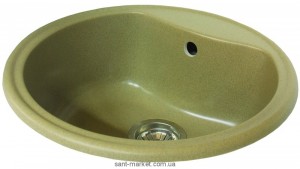 Мойка для кухни круглая Fancy Marble (Буль-Буль) Texas врезная  гранит  бежевая 101051019