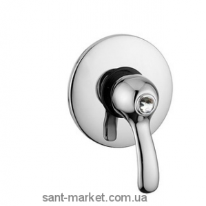 Смеситель для душа встраиваемый Bugnatese Lem с камнем Сваровски хром LEMCR1930 kristal