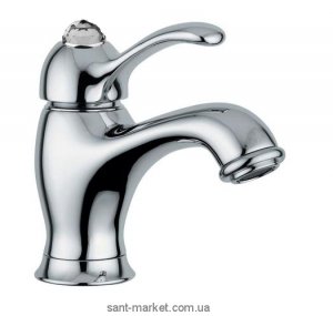 Смеситель для раковины с донным клапаном и камнем Сваровски Bugnatese Lem хром LEMCR1913 kristal