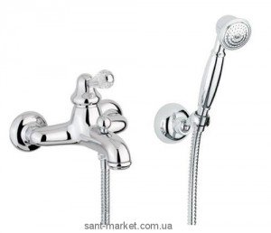 Смеситель однорычажный для ванны с душем со Сваровски Bugnatese коллекция Lem хром LEMCR1902 kristal