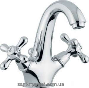 Смеситель для раковины двухвентильный с донным клапаном EMMEVI коллекция Deco Classic хром CR12013