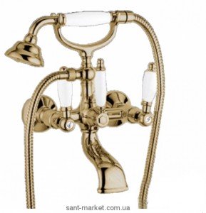 Змішувач двохвентильний для ванни з душем EMMEVI колекція Deco Ceramic бронза BR121011