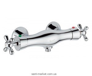 Смеситель для душа настенный двухвентильный с термостатом EMMEVI коллекция Deco хром CR12300