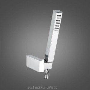 Душовий гарнітур з настінним тримачем EMMEVI колекція Quadrato хром CR122