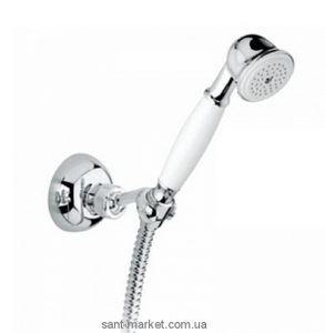 Душовий гарнітур з настінним тримачем EMMEVI колекція Tiffany білий / хром CO2528
