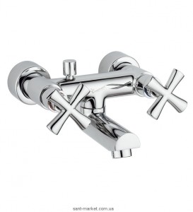 Змішувач двохвентильний для ванни з коротким виливом EMMEVI колекція Spirit New хром CR31001