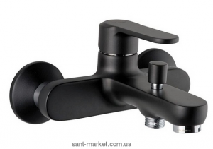 Змішувач одинважільний для ванни з коротким виливом EMMEVI колекція Nefer чорний / хром NEO 77001