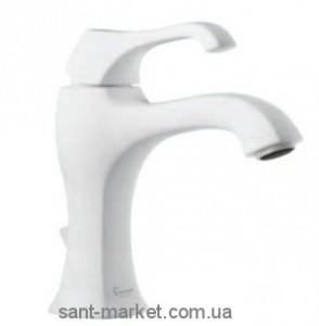 Смеситель для раковины однорычажный с донным клапаном EMMEVI коллекция Tiffany белый BIO6003