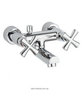 Смеситель двухвентильный для ванны с коротким изливом EMMEVI коллекция Spirit New хром CR31001