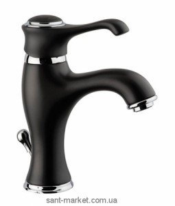 Змішувач для раковини одноважеля з донним клапаном EMMEVI колекція Tiffany чорний NEO6003