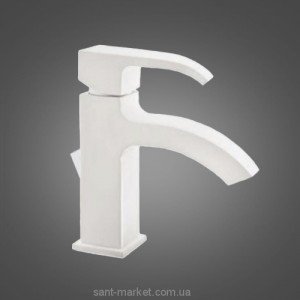 Змішувач для раковини одноважеля з донним клапаном EMMEVI колекція Niagara білий BIO 74003