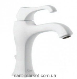 Змішувач для раковини одноважеля з донним клапаном EMMEVI колекція Tiffany білий BIO6003