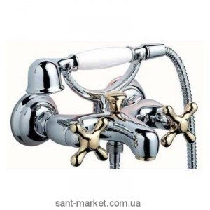 Смеситель двухвентильный для ванны с душем Ideal Standard коллекция Azimuth хром/золото N9005GY