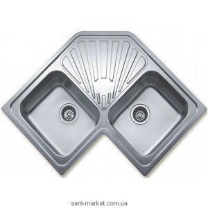 Мийка для кухні асиметрична TEKA CLASSIC ANGULAR 2B 2 чаші обертається крило врізна нержавіюча сталь хром 10118007