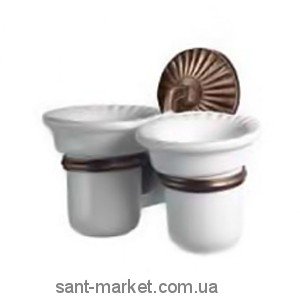 All.pe Opal Стакан двойной з настінним тримачем бронза BR OP110