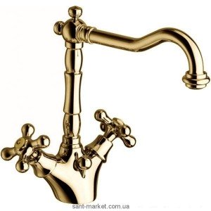 Змішувач для раковини двухвентильний з донним клапаном La Torre Leonardo золото 23702R gold