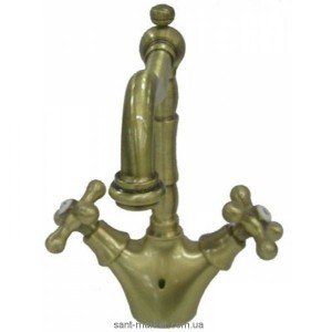 Змішувач для раковини двухвентильний з донним клапаном La Torre Leonardo бронза 23702R bronze