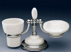 F.L.A.B. Держатель мыльницы/стакана настольный Egizia Хром/Керамика 439