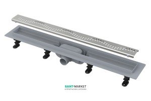 Желоб водосточный AlcaPlast боковой выпуск комбинированный затвор регулируемый APZ8-750M