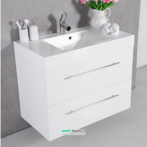 Тумба підвісна Буль-Буль Barbados 893x494х707 з раковиною Nadja білий Barbados 90 (ШН-95)