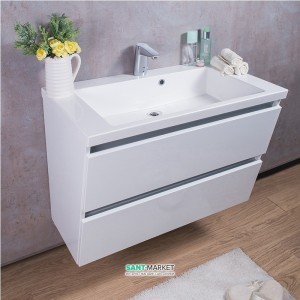 Тумба подвесная Буль-Буль Cyprus 840х300 (470)х600 с раковиной Peggy 850 белый 12208512200