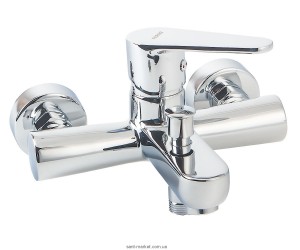 Змішувач одинважільний для ванни з коротким виливом Ferro колекція Algeo хром BAG1