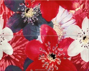 Opoczno FRENCH LAKE червоний декор квіти 40X50