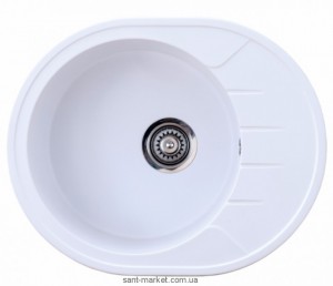 Мийка для кухні овальна Metalac X GRANIT VENERA M крило опціонально врізна граніт біла 155198