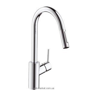 Смеситель для кухни с выдвижной лейкой Hansgrohe Talis S2 однорычажный 14864004