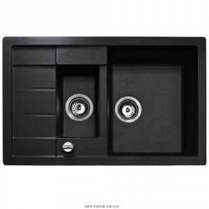 Мийка для кухні прямокутна TEKA ASTRAL 60 B-TG 1.5 чаші обертається крило врізна граніт карбон 40143528