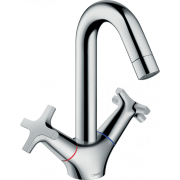 Змішувач для раковини двухвентильний з донним клапаном Hansgrohe Logis Classic хром 71270000