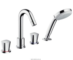 Змішувач двохвентильний на борт ванни з душем Hansgrohe колекція Logis хром 71314000