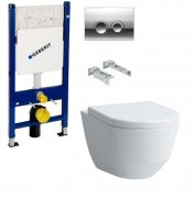 Унітаз підвісний Laufen Pro Rimless H8209660000001 + H8969513000001 + Комплект 3 в 1 Geberit Duofix 458.121.21.1