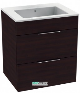 Тумба c раковиной Jika Cube подвесная 54x42.2x60.7 темный дуб H4536121763021