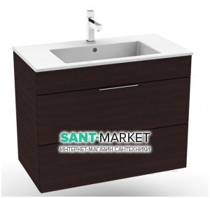 Тумба c раковиной Jika Cube подвесная 79x42.2x60.7 темный дуб H4537621763021