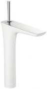 Смеситель для раковины с джойстиком высокий Hansgrohe коллекция PuraVida хром/белый 15072009