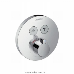 Змішувач для душа вбудований із термостатом Hansgrohe колекція Shower Select S хром 15743000