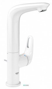 Смеситель для раковины однорычажный с донным клапаном высокий Grohe Eurostyle New белый 23569LS3