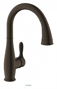 Смеситель для кухни с выдвижной лейкой Grohe Parkfield однорычажный черный 30213ZB1