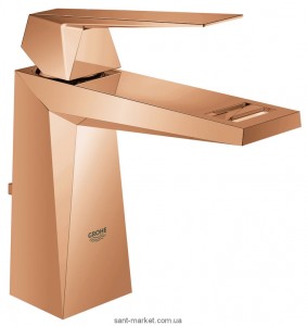 Змішувач для раковини одноважеля з донним клапаном каскадний Grohe Allure Brilliant теплий захід 23029DA0